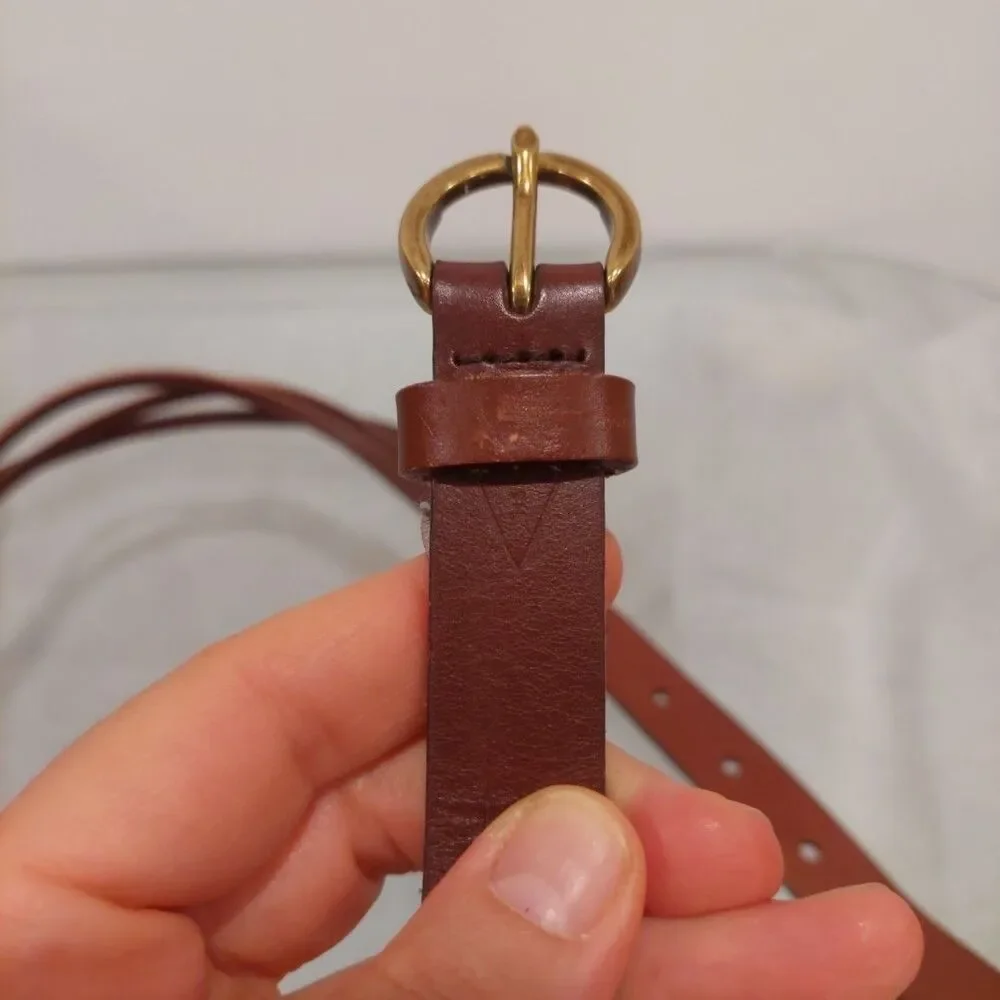 Fossil Brown Split Leather Belt Size Medium Fits 31-37